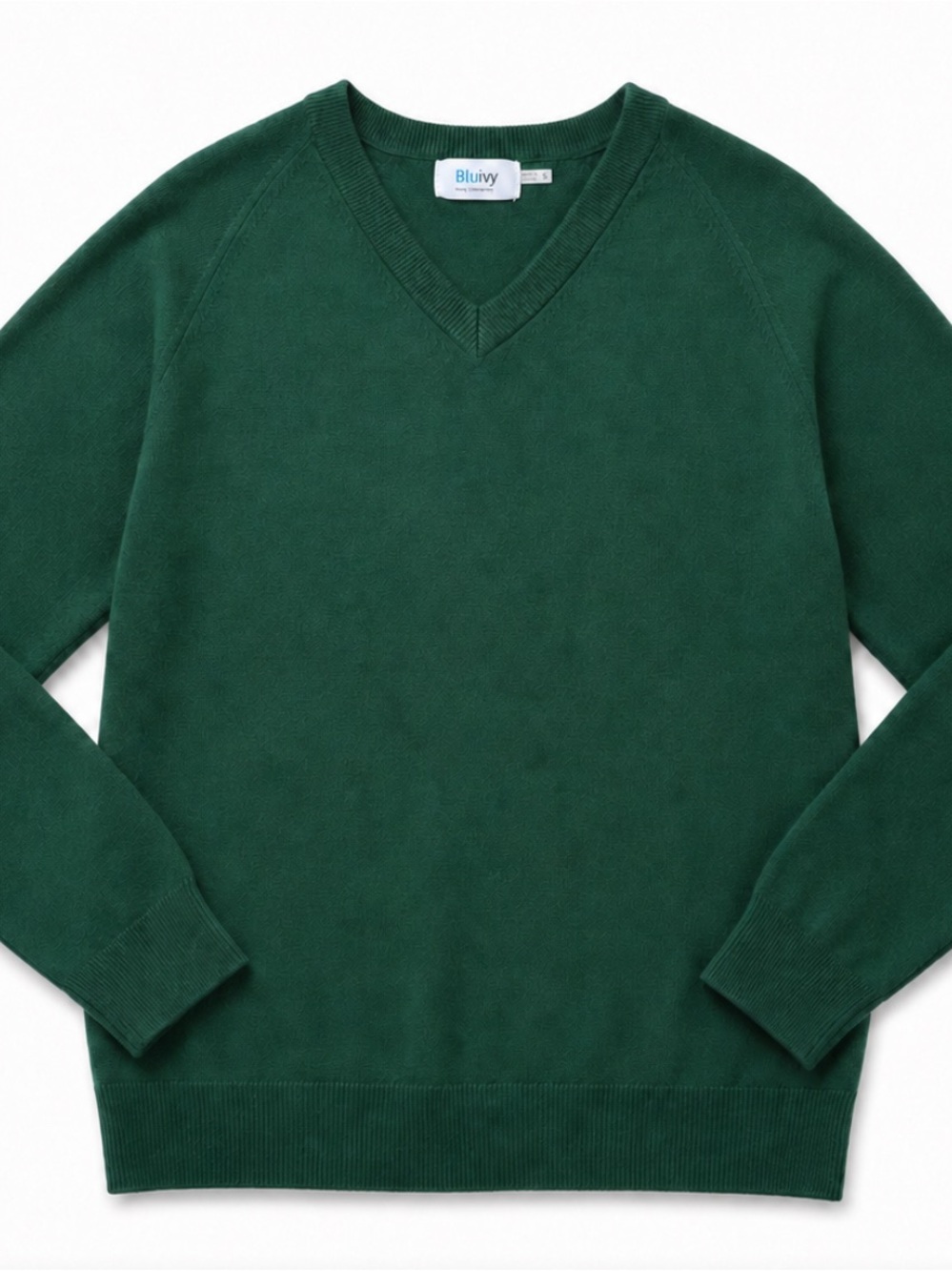 Bluivy Deep Green V-Neck Sweater